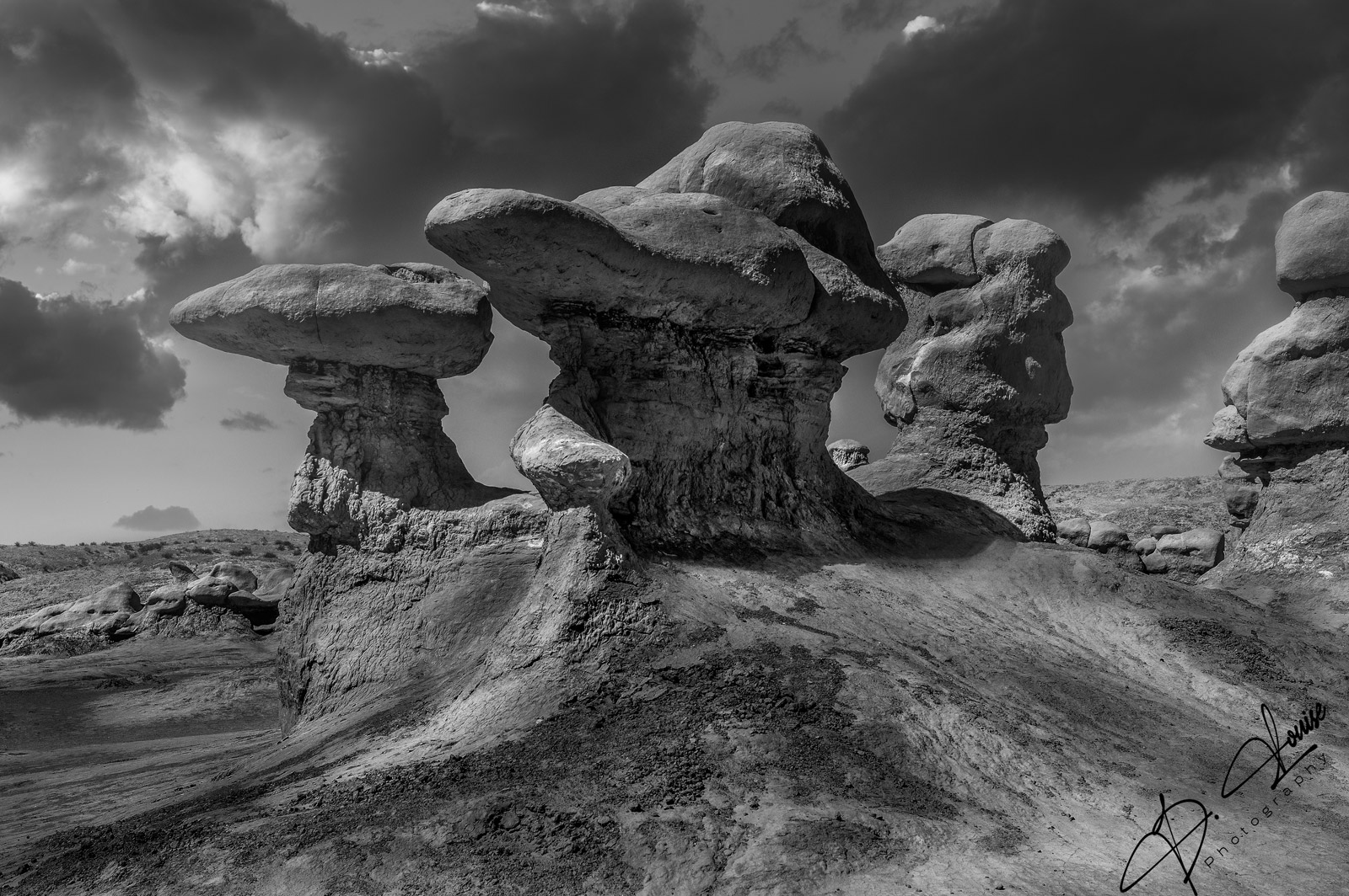 Sandstone hoodoos take on some interesting shapes. Utah's Goblin Valley has many of these unique natural features